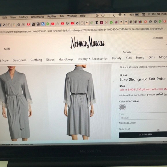 Brand nwot Natori Shangri-La Luxe Robe with antiqued lace - Picture 5 of 12